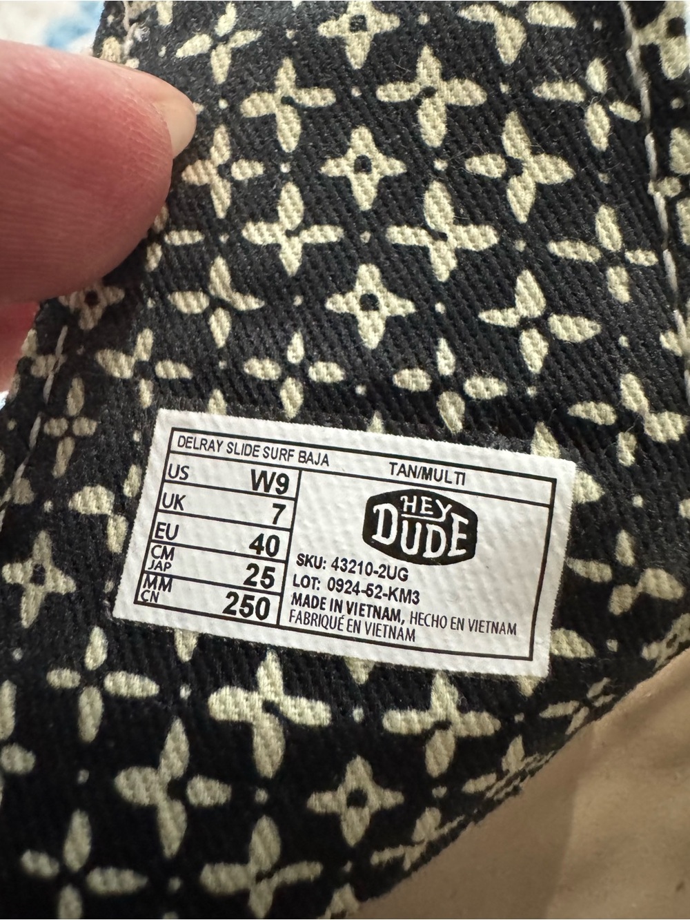 Hey Dude Tan/Multi Patterned Slip-On Sandals - Picture 5 of 5